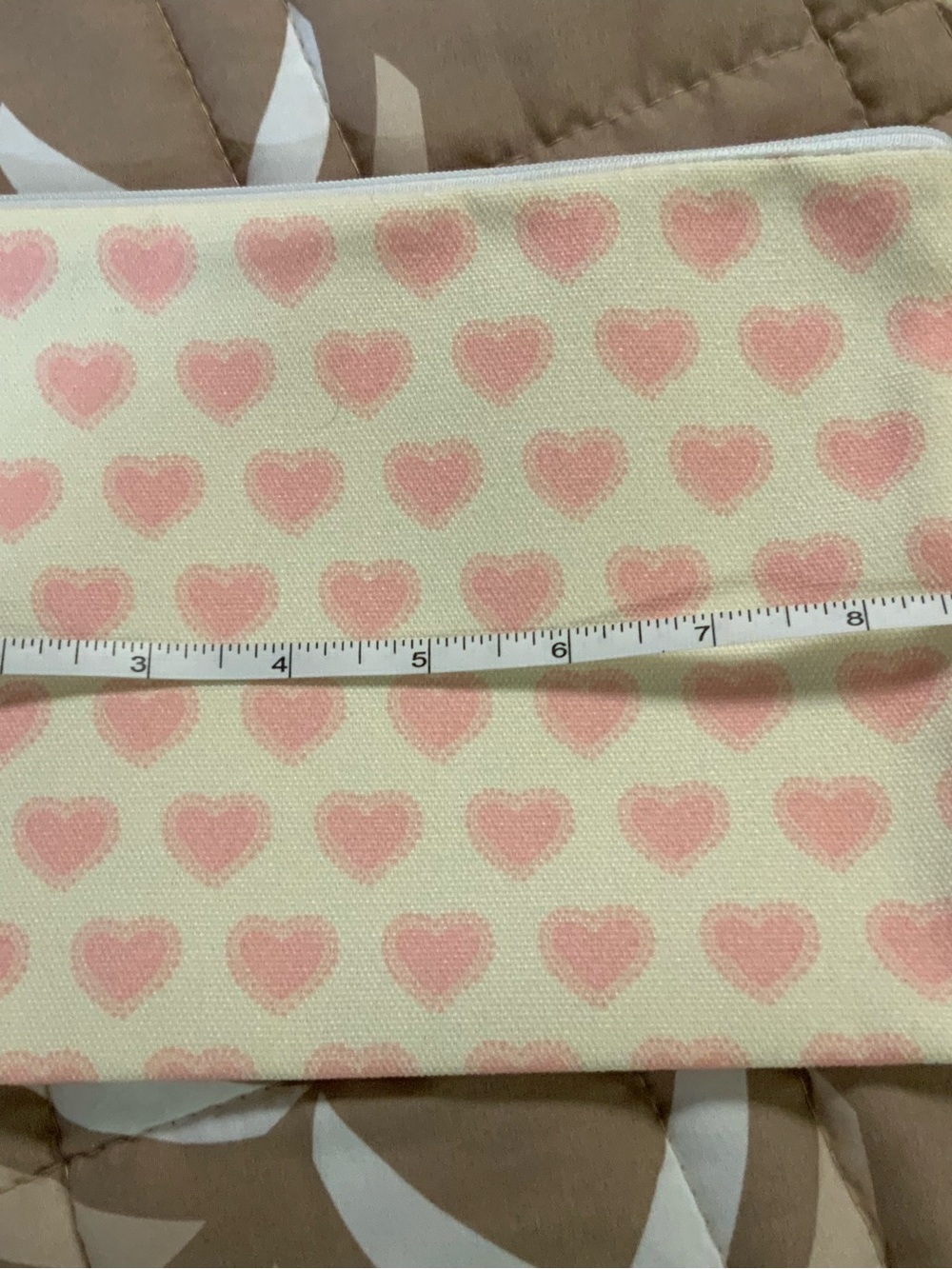 Pink Heart Pattern Cosmetic Pouch - Women